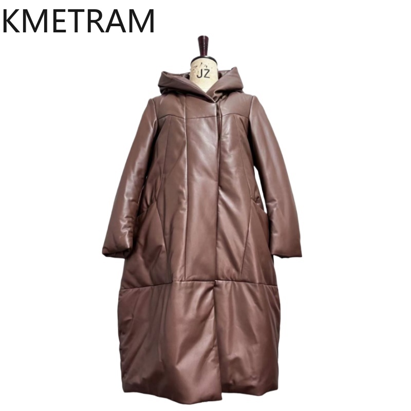 Puffer Jacket Women Down - 100% pele de carneiro puffer jaqueta