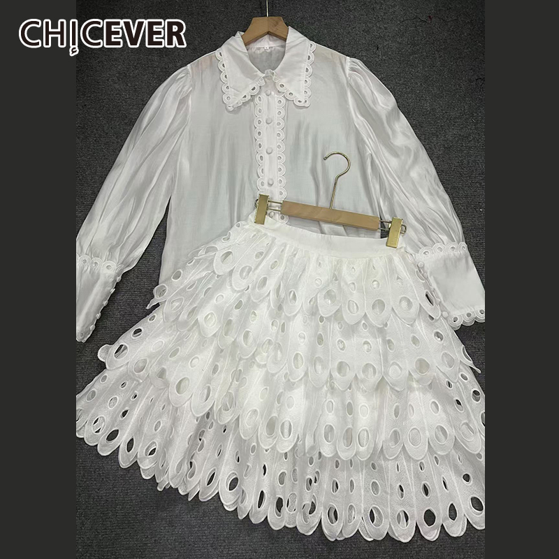 Winter Clothing Outfits - Chiever sólido oco para fora saia