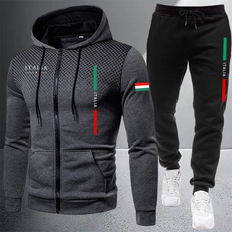 Winter Clothing Design - Conjunto de Moletom Masculino Casual com