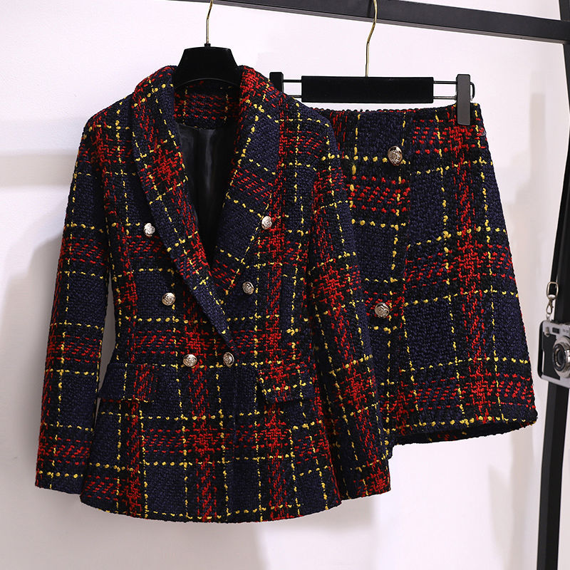 Winter Clothing Outfits - Mulheres inverno vintage tweed terno coreano