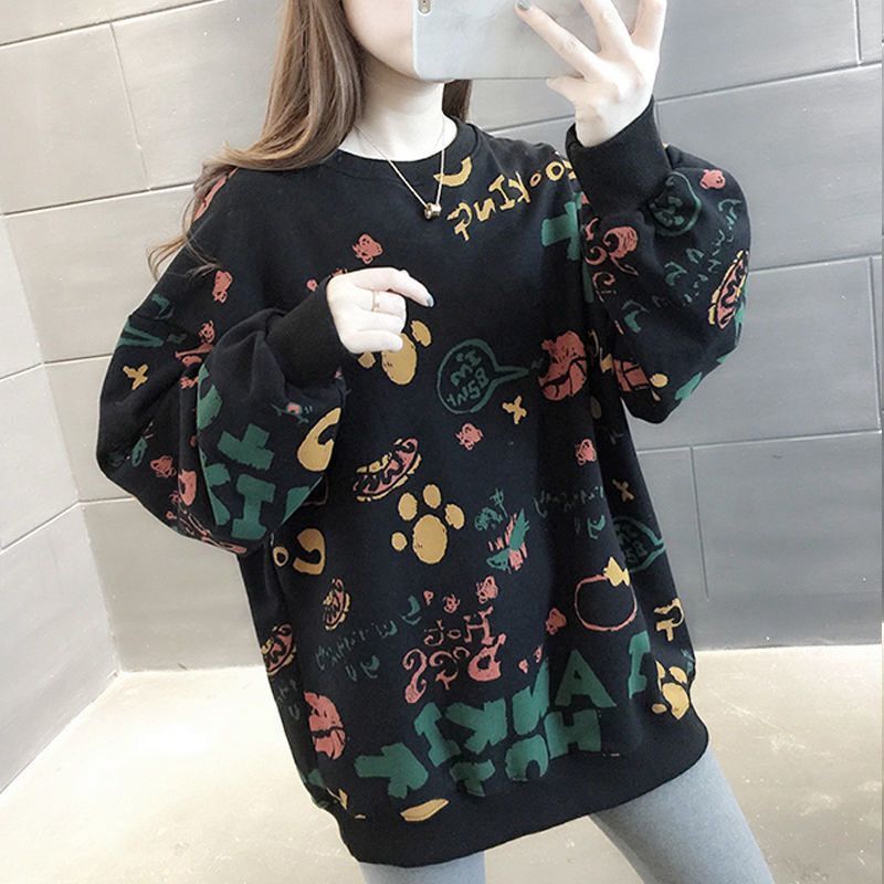 Winter Clothing Essential - Casual impresso solto moletom feminino y2k