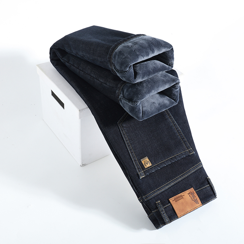 Winter Clothing Work - Inverno quente velo jeans masculino grosso
