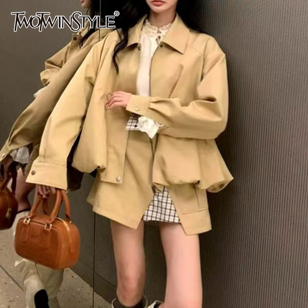 Twotwinstyle khakl bolso emend - Winter Clothing For Sale avaliação e preço