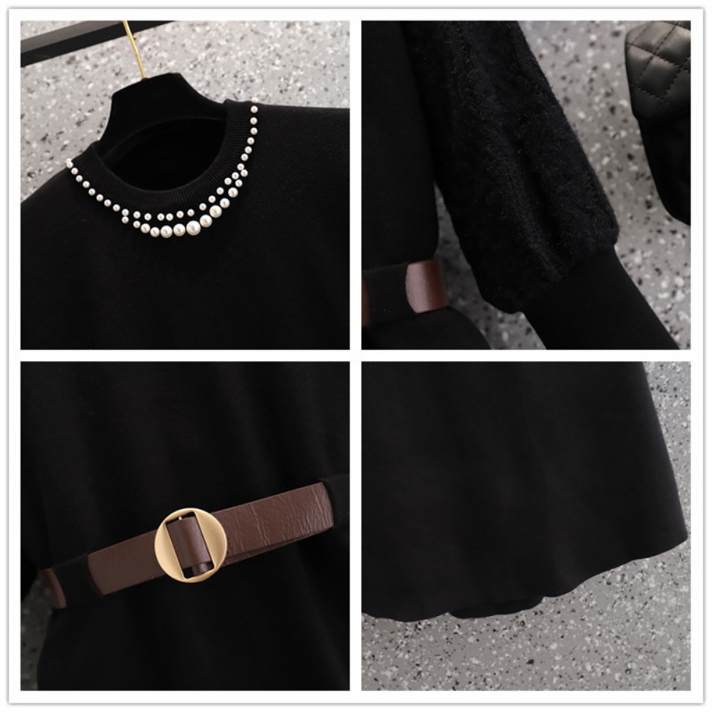 Casual elegante beading malha  - Winter Clothing Line avaliação e preço