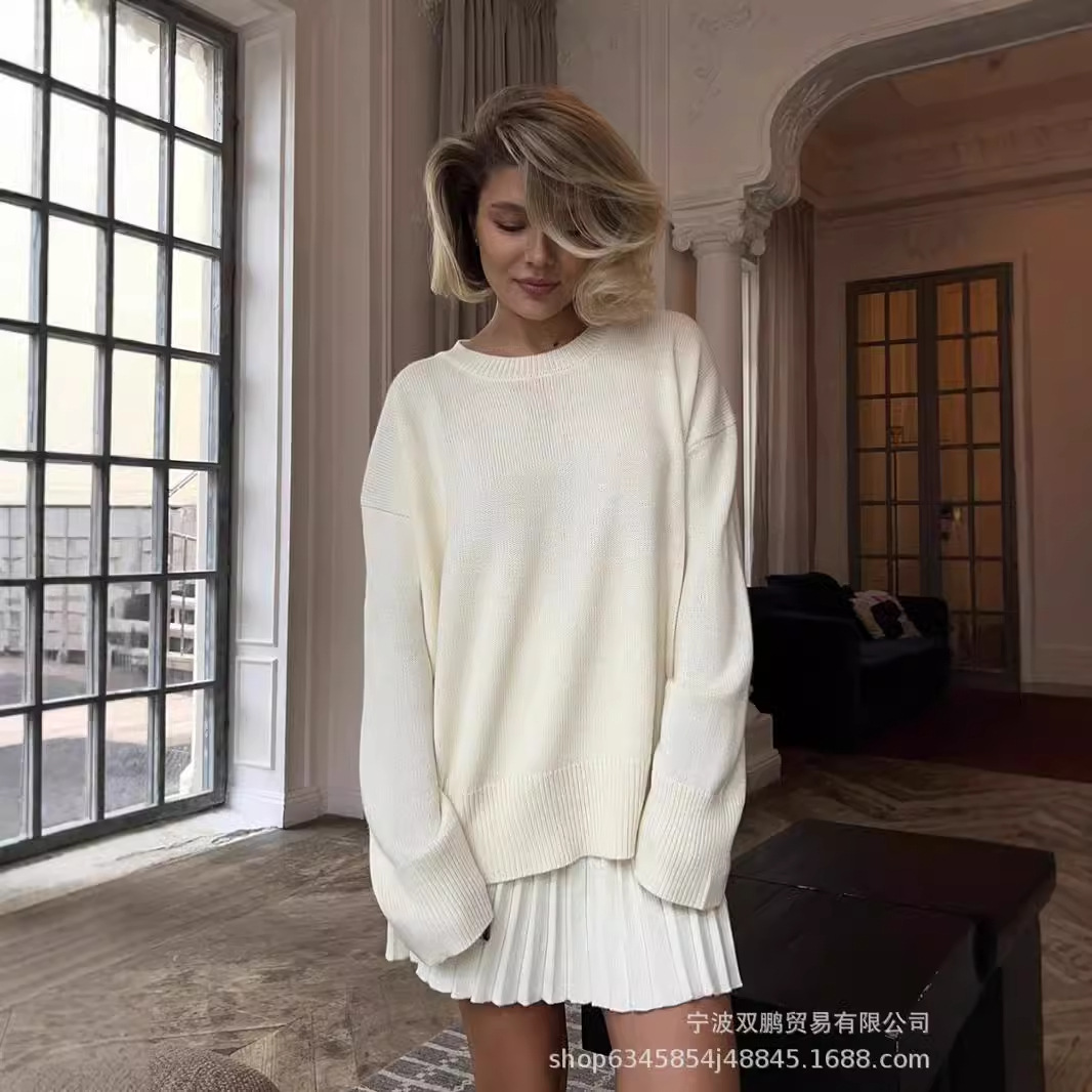 Outono cor sólida o-pescoço ca - Winter Clothing Line avaliação e preço